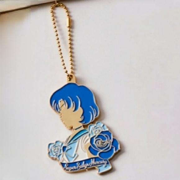 Sailor Mercury Stained glass style metal charm Keychain - Picture 1 of 5